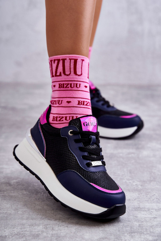 Dames sportschoenen Op de INig GOE KK2N4081 ZInart en-donkerblauIn Dames sportschoenen Op de INig GOE KK2N4081 ZInart en-donkerblauIn