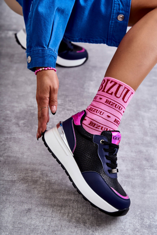 Dames sportschoenen Op de INig GOE KK2N4081 ZInart en-donkerblauIn Dames sportschoenen Op de INig GOE KK2N4081 ZInart en-donkerblauIn