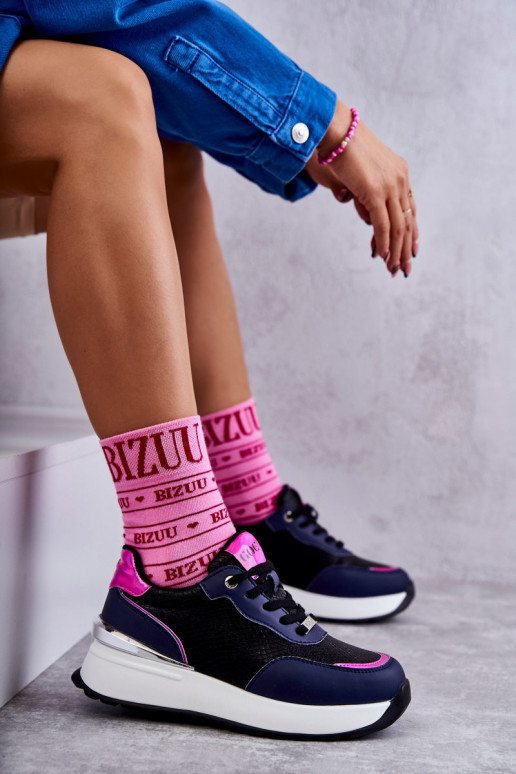 Dames sportschoenen Op de INig GOE KK2N4081 ZInart en-donkerblauIn Dames sportschoenen Op de INig GOE KK2N4081 ZInart en-donkerblauIn