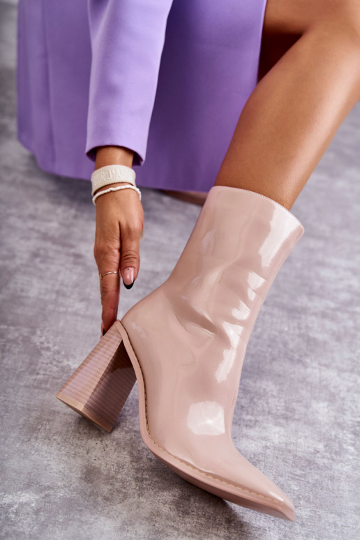 Dames met lakeffect Laarzen laarzen beige Het heeftrgit