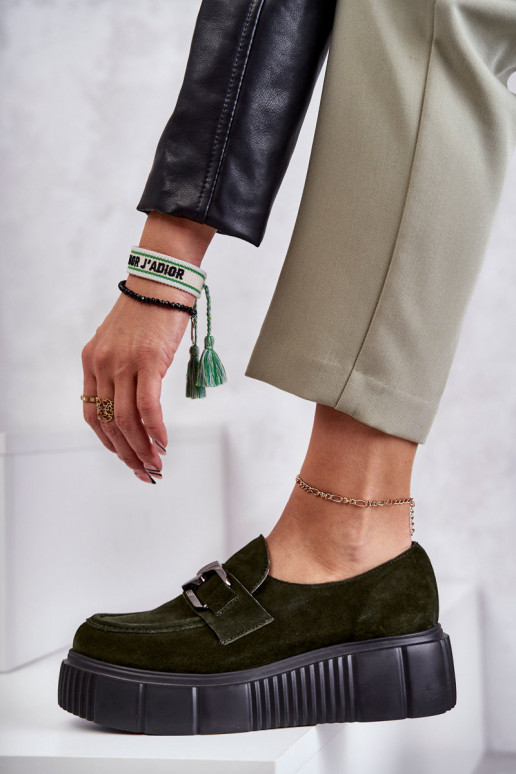 In de mode van suède schoenen met platform kaki kleuren Lemar Het heeftrsol In de mode van suède schoenen met platform kaki kleuren Lemar Het heeftrsol