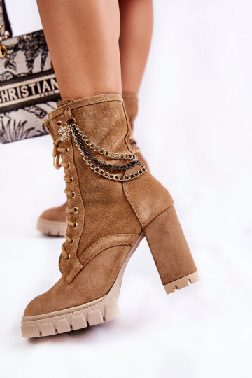 Suede schoenen met veters LeInski Shoes 3244/G beige 2