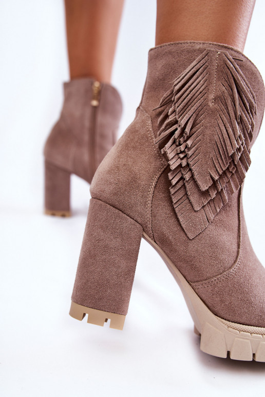 Suede schoenen met platform LeInski Shoes 3251 kleur cappuccino Suede schoenen met platform LeInski Shoes 3251 kleur cappuccino