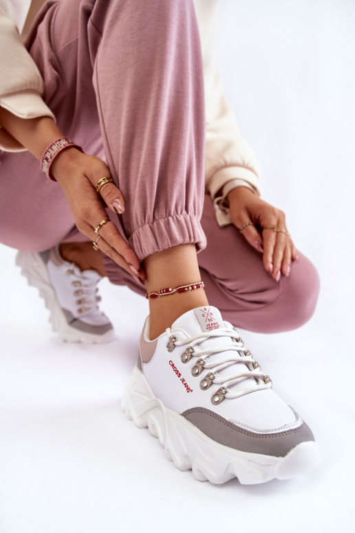 Dames Sneakers model schoenen met platform Cross Jeans KK2R4071C Initte kleur Dames Sneakers model schoenen met platform Cross Jeans KK2R4071C Initte kleur