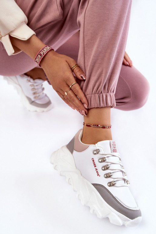 Dames Sneakers model schoenen met platform Cross Jeans KK2R4071C Initte kleur Dames Sneakers model schoenen met platform Cross Jeans KK2R4071C Initte kleur