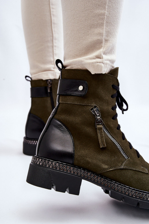 van suède opInarmen Laarzen Laura Messi 2508 groene kleur