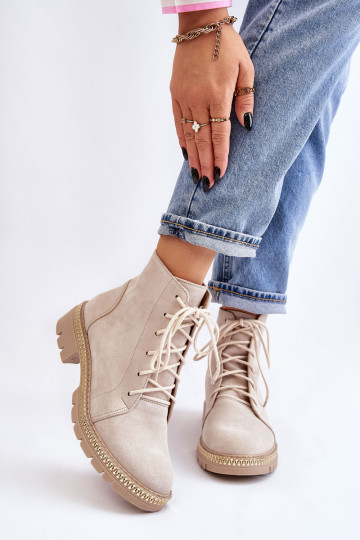 Laarzen met brede hakken LeInski Shoes 3285 ivoor 2