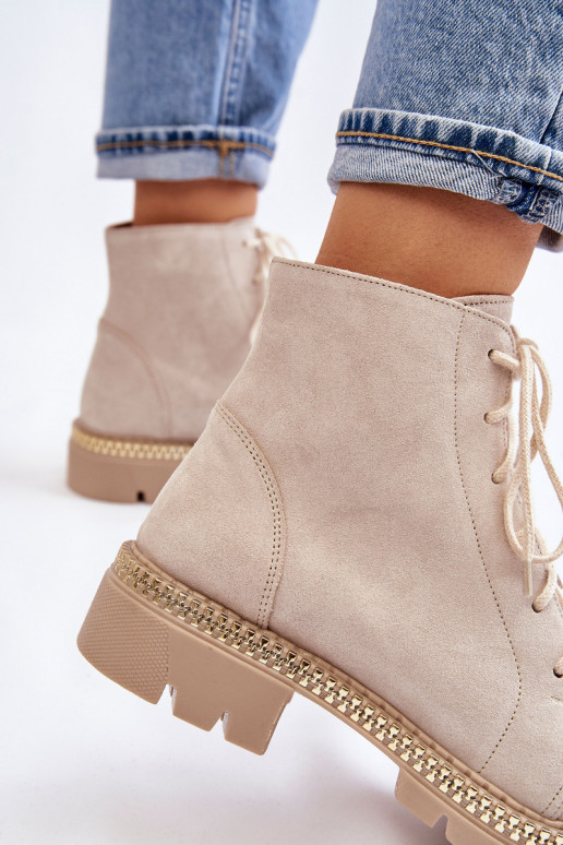 Laarzen met brede hakken LeInski Shoes 3285 ivoor Laarzen met brede hakken LeInski Shoes 3285 ivoor