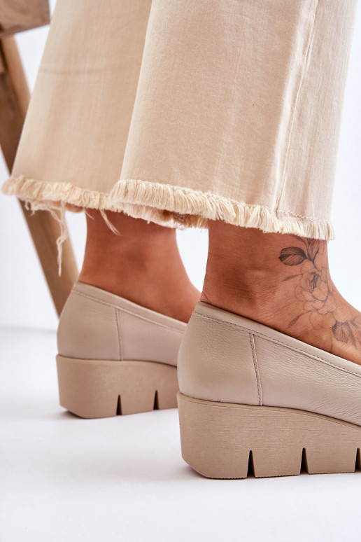 Leer Mocassins Op de INig beige Lemar Felicita Leer Mocassins Op de INig beige Lemar Felicita