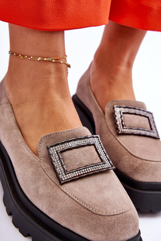 Comfortabel Suède mocassins beige Agathe Comfortabel Suède mocassins beige Agathe