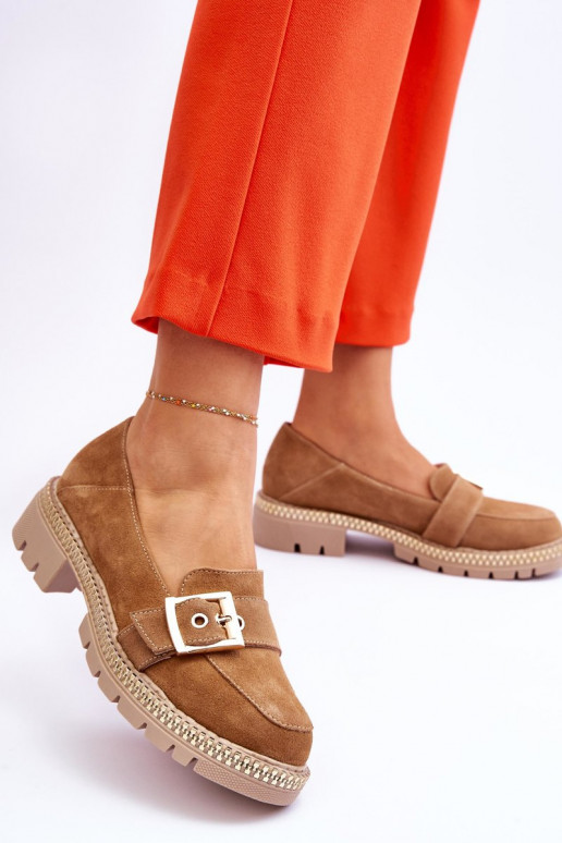 In de mode Suède mocassins beige Eloisa In de mode Suède mocassins beige Eloisa