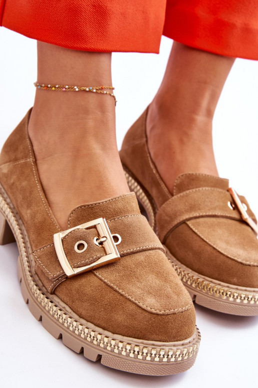 In de mode Suède mocassins beige Eloisa In de mode Suède mocassins beige Eloisa