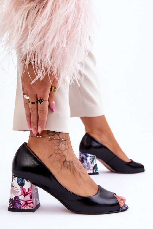 Leer Schoenen met versierde hakken LeInski Shoes 2608/K zInart Leer Schoenen met versierde hakken LeInski Shoes 2608/K zInart