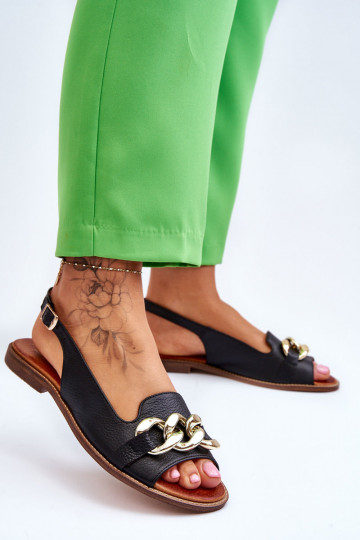 Dames sandalen LeĮskis Shoes 3230 in zwart Pea 2
