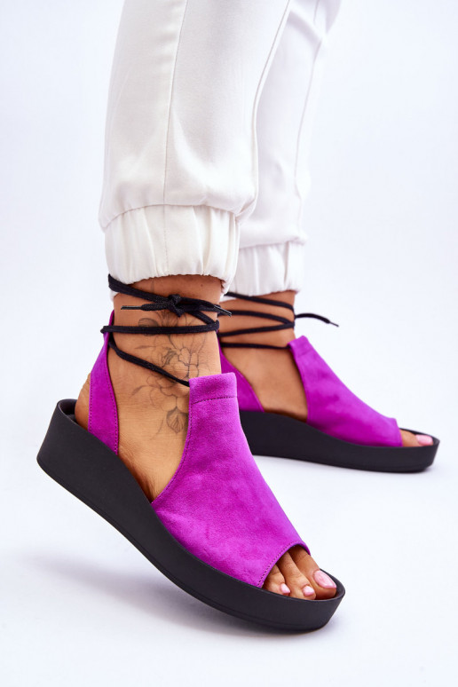 Zazoo 2743 Suède platformsandalen roze Zazoo 2743 Suède platformsandalen roze