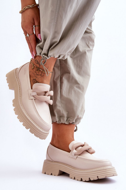 Leer Mocassins schoenen Big Star LL274581 beige Leer Mocassins schoenen Big Star LL274581 beige