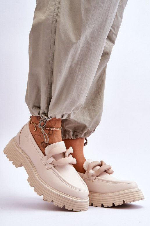 Leer Mocassins schoenen Big Star LL274581 beige Leer Mocassins schoenen Big Star LL274581 beige