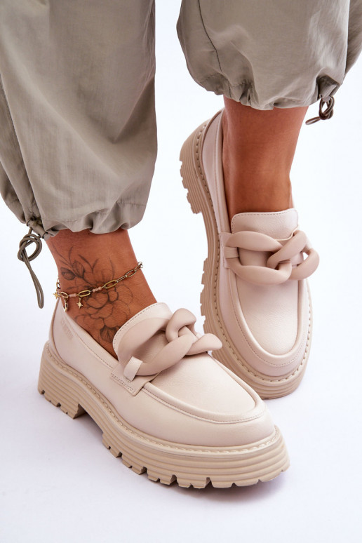 Leer Mocassins schoenen Big Star LL274581 beige Leer Mocassins schoenen Big Star LL274581 beige