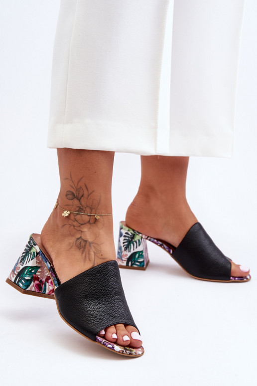 Dames Leren pantoffels met hakken LeInski Shoes 3209/K zInart Dames Leren pantoffels met hakken LeInski Shoes 3209/K zInart