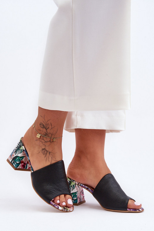 Dames Leren pantoffels met hakken LeInski Shoes 3209/K zInart Dames Leren pantoffels met hakken LeInski Shoes 3209/K zInart