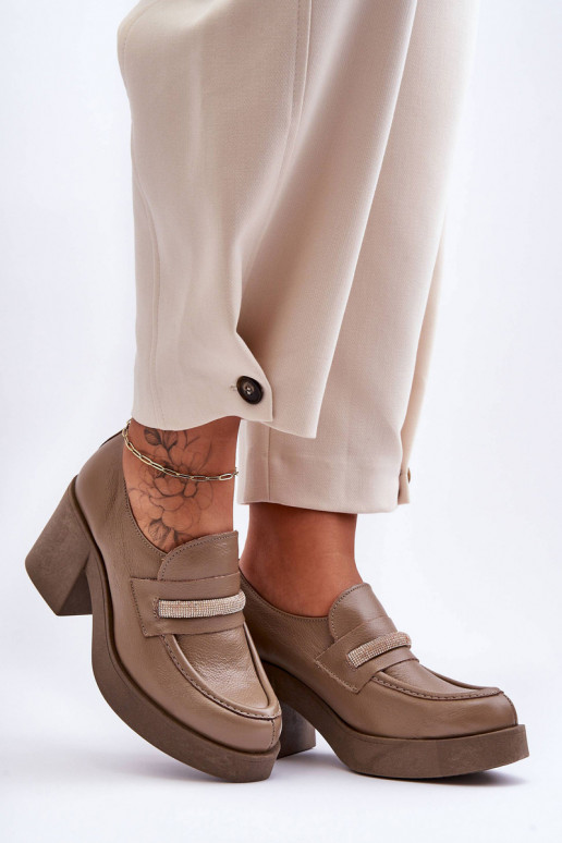 Leer schoenen met hakken met ornamenten beige Lemar Gelanor Leer schoenen met hakken met ornamenten beige Lemar Gelanor