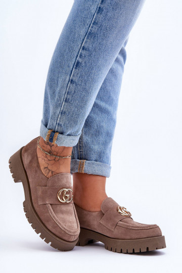 Dames schoenen van suède met ornamenten beige Rosefalls