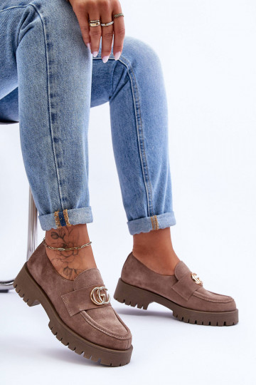 Dames suède schoenen met ornamenten zandkleur Rosefalls 2