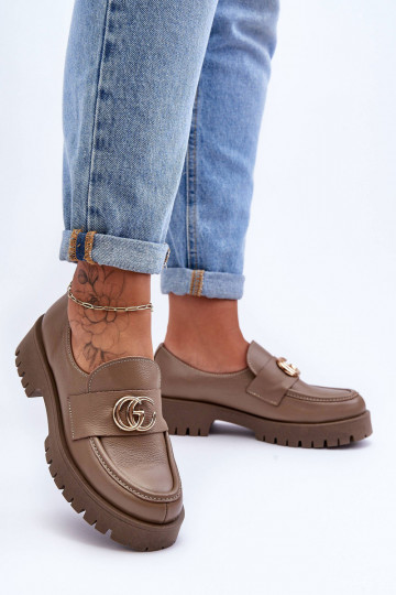 Echt leren schoenen met ornamenten beige Rosefalls 2