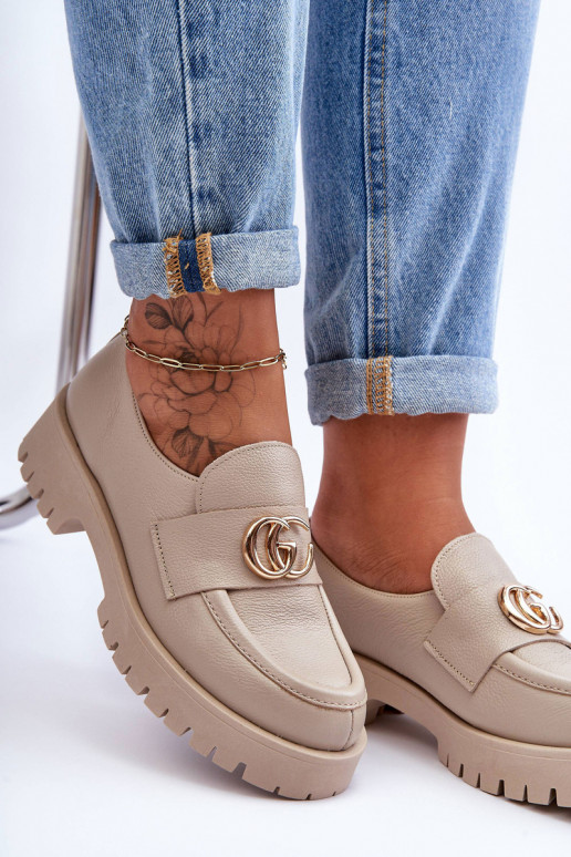 Echt leren schoenen met ornamenten beige Rosefalls Echt leren schoenen met ornamenten beige Rosefalls