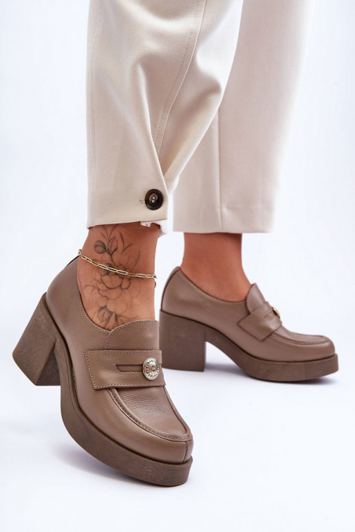 Leer schoenen Dames met hakken beige Lemar Dunadia Leer schoenen Dames met hakken beige Lemar Dunadia