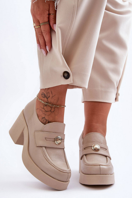 Leer schoenen Dames met hakken beige Lemar Dunadia Leer schoenen Dames met hakken beige Lemar Dunadia