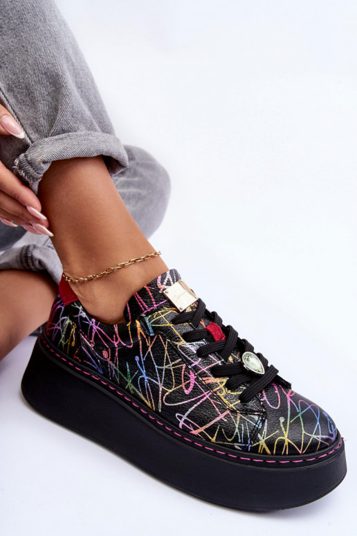 Leer sportschoenen met platform Het heeftciejka 06191-39 Verschillende kleuren