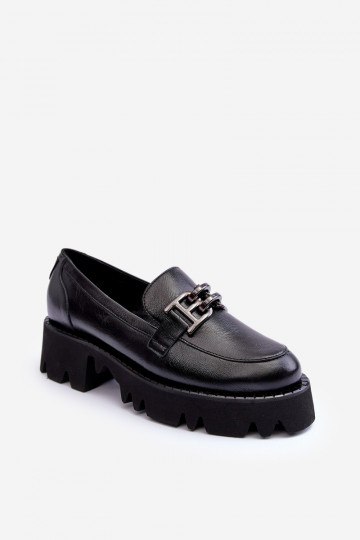 Dames leren mocassins met ornamenten Laura Messi 2699 zwart 2