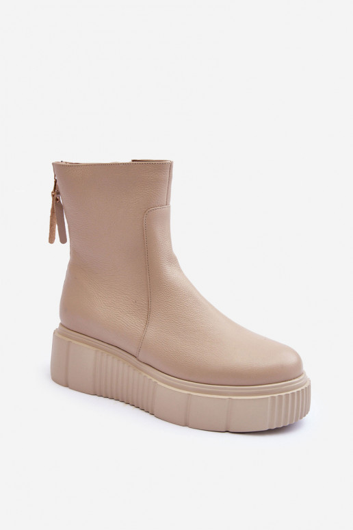 Dameslaarzen met platform beige Lemar Jenefer
