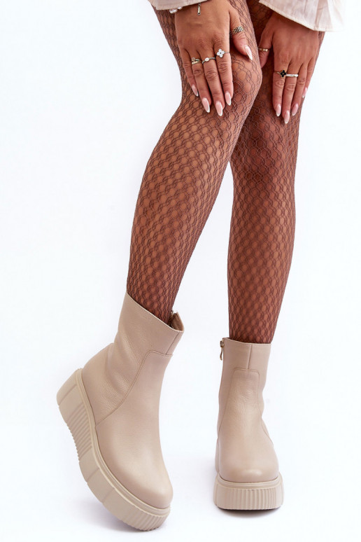 Dameslaarzen met platform beige Lemar Jenefer