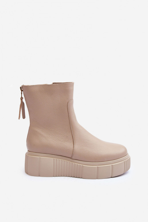 Dameslaarzen met platform beige Lemar Jenefer