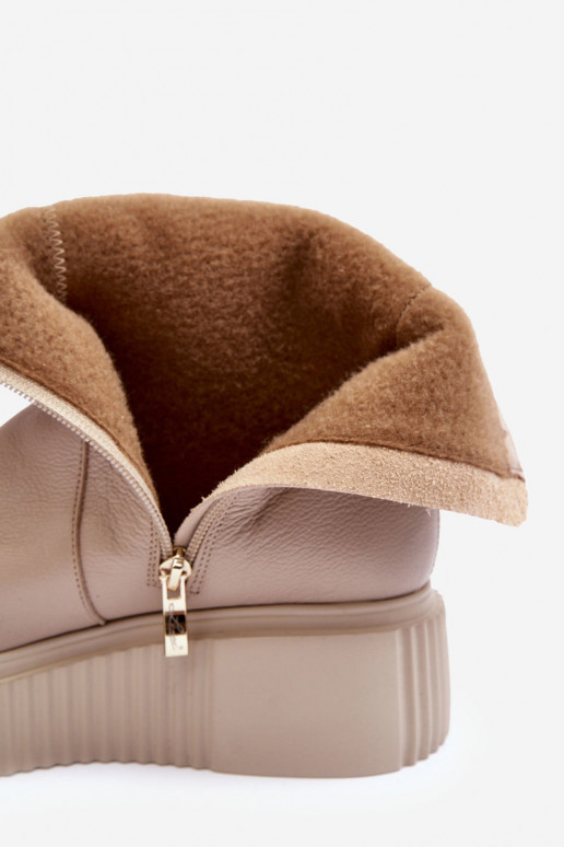 Dameslaarzen met platform beige Lemar Jenefer