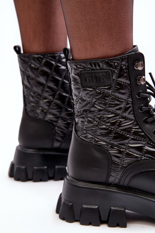 Leer Enkellaarsjes voor Inerknemers met brede hakken GOE MM2N4021 zInart Leer Enkellaarsjes voor Inerknemers met brede hakken GOE MM2N4021 zInart