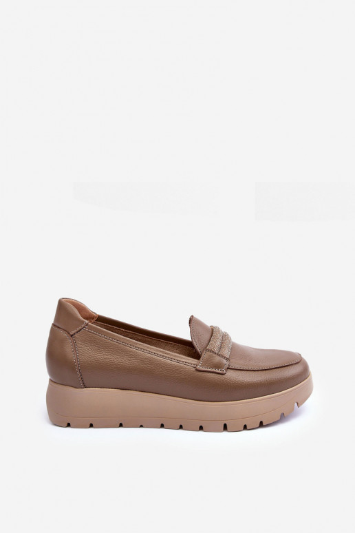 Leer schoenen met platform met ornamenten beige Lemar Lehira Leer schoenen met platform met ornamenten beige Lemar Lehira