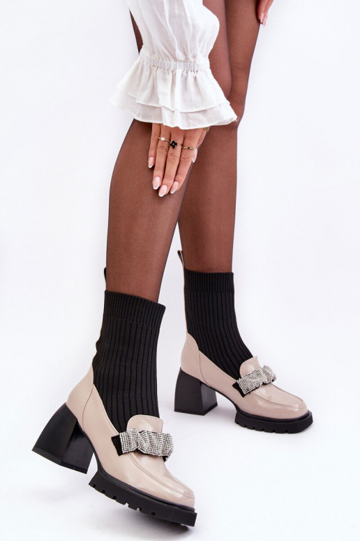 Dameslaarzen Van Skarpet met hakken beige S.Barski MR870-41 Dameslaarzen Van Skarpet met hakken beige S.Barski MR870-41