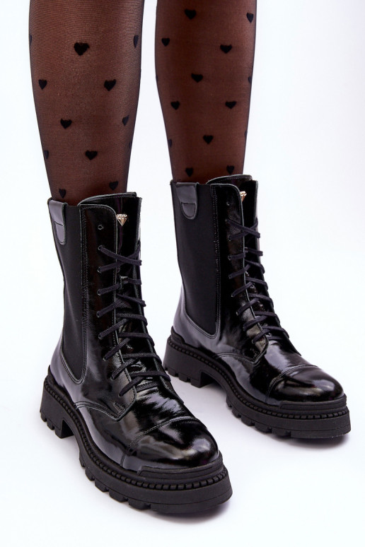 Leer Dames Enkellaarsjes voor Inerknemers met veters zInart Nicole 2836