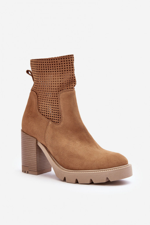 OpengeInerkt suède Dameslaarzen bruine kleur LeInski 3386