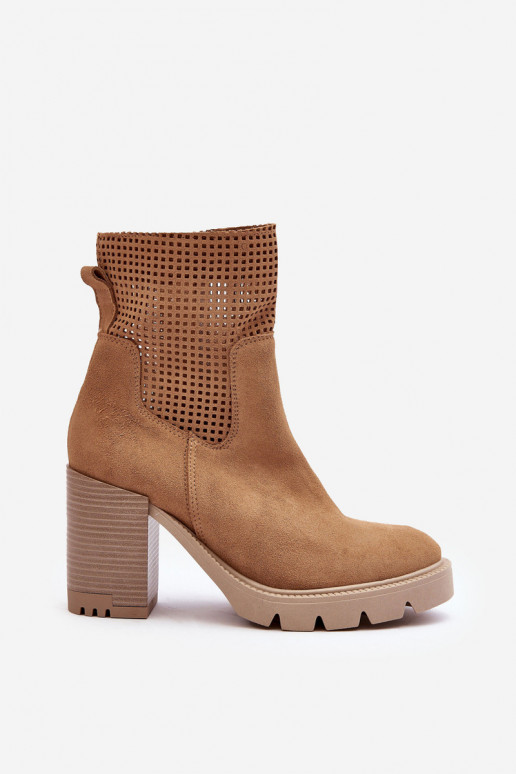 OpengeInerkt suède Dameslaarzen bruine kleur LeInski 3386