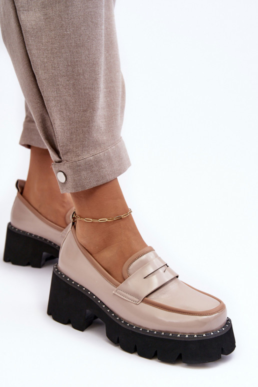 Leer Dames Mocassins D&A MR870-32 beige Leer Dames Mocassins D&A MR870-32 beige