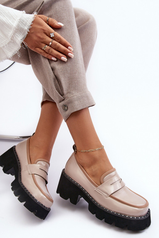 Leer Dames Mocassins D&A MR870-32 beige Leer Dames Mocassins D&A MR870-32 beige