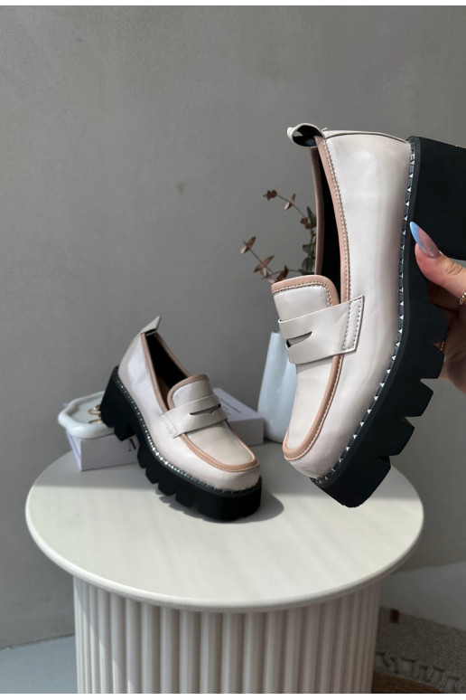 Leer Dames Mocassins D&A MR870-32 beige Leer Dames Mocassins D&A MR870-32 beige