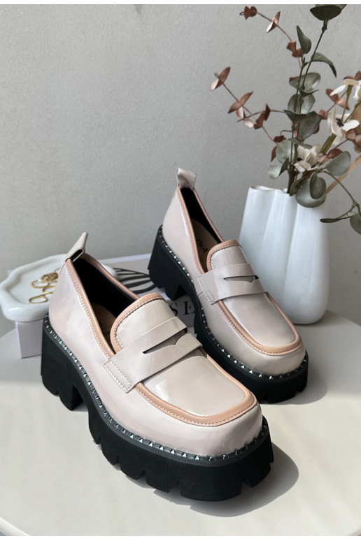 Leer Dames Mocassins D&A MR870-32 beige Leer Dames Mocassins D&A MR870-32 beige