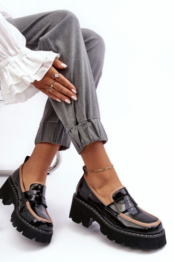 Dames leren mocassins D&A MR870-32 zwarte kleur 2