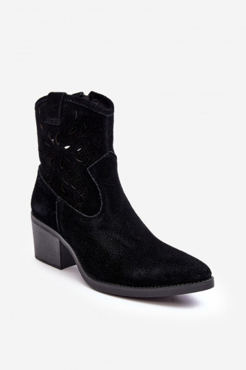 Suede schoenen coInboystijl met elementen van opengeInerkt D&A SN622-20 zInart 2