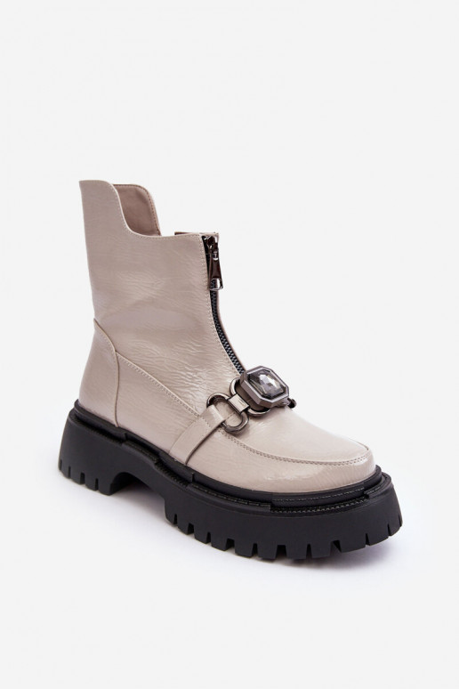 met lakeffect Dames Laarzen met ritssluitingen D&A MR870-94 grijs met lakeffect Dames Laarzen met ritssluitingen D&A MR870-94 grijs